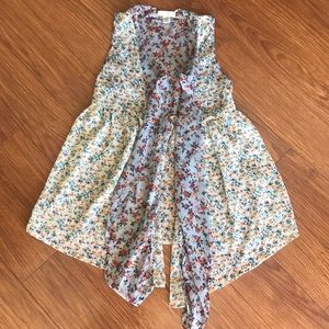 Band Of Gypsies Accent Floral Top Size Medium